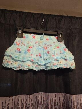 George Light Blue Floral Ruffle Skirt